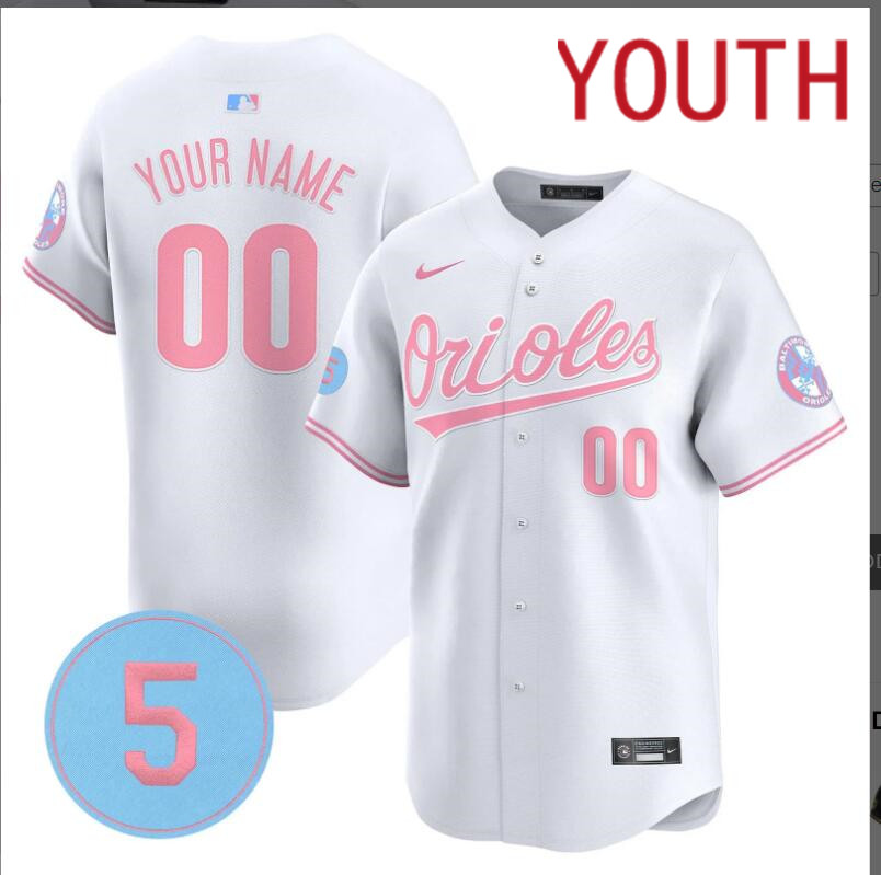 Youth  Baltimore Orioles Custom white  2024 Nike MLB jersey